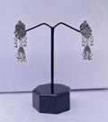 Peacock Design Oxidized Silver Jhumka Earrings