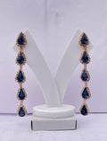 Royal Blue Crystal Drop Earrings for Women